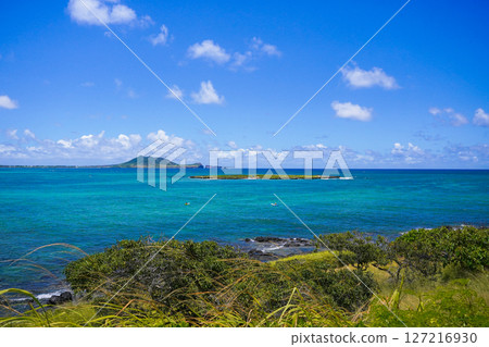 Hawaii: Emerald green sea, white sand and blue ocean Hawaii: Emerald green sea, white sand and blue ocean 127216930