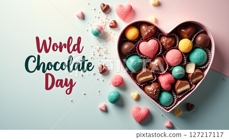 Celebrate World Chocolate Day with a Heart Shaped Box of Delicious Treats Celebrate World Chocolate Day with a Heart Shaped Box of Delicious Treats 127217117