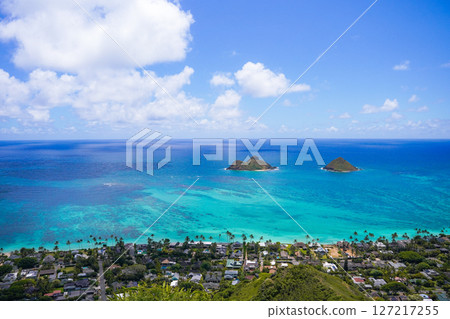從夏威夷拉尼凱藥丸盒欣賞拉尼凱海灘的景色 從夏威夷拉尼凱藥丸盒欣賞拉尼凱海灘的景色 127217255