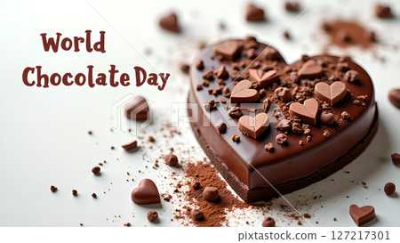 Indulge in the Delightful World Chocolate Day with a Heart-Shaped Chocolate Cake 127217301