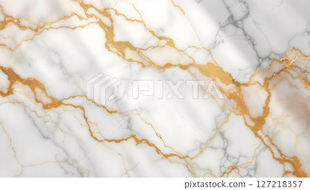 Luxury white marble texture with gold veins. Abstract background and texture for design 127218357