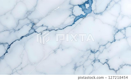 A refined marble surface contrasted with a pure white background, emphasizing its natural beauty and design 127218454