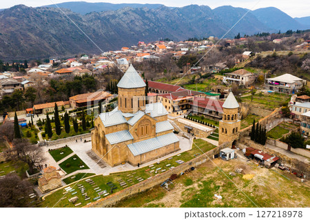 Samtavro monastery of St. Nino in Mtskheta. View from above Samtavro monastery of St. Nino in Mtskheta. View from above 127218978