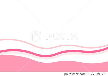 Wave line curve illustration background material, pink, white background, vector png, copy space 127219178