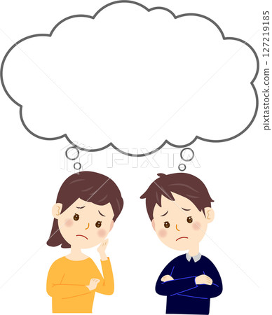 男人和女人擔心對話泡泡 127219185