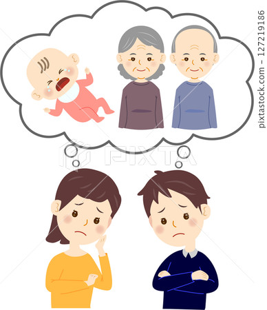 一對夫婦努力撫養孩子並照顧年邁的父母 127219186