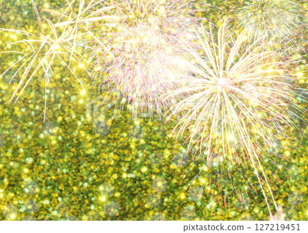 Vibrant Sparkling Fireworks Over Glittery Background to Celebrate New Year or Festive Events with Colorful Light and Joyful Atmosphere 127219451