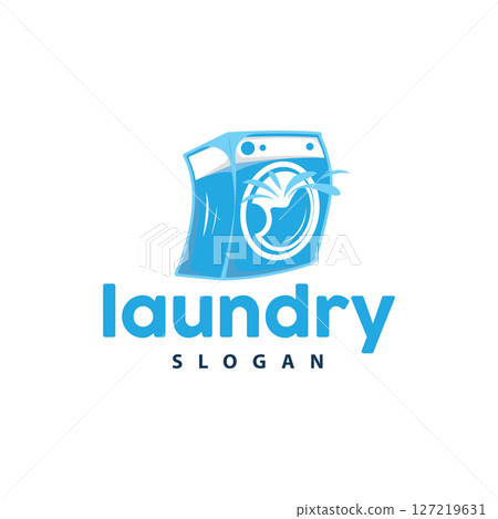 laundry logo design modern concept of clothes cleanliness laundry service with simple silhouette as brand symbol and product illustration template or poster laundry logo design modern concept of clothes cleanliness laundry service with simple silhouette as brand symbol and product illustration template or poster 127219631