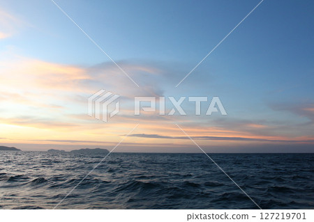 Sea in the morning before the sun rises. 127219701