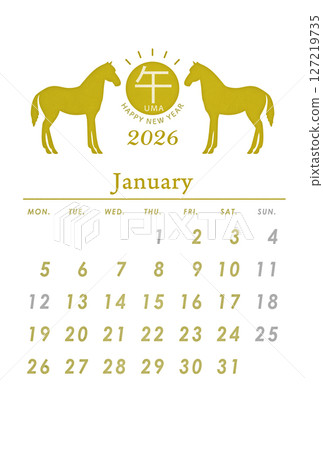 Year of the Horse Calendar New Year's Cards Stylish Year of the Horse Calendar New Year's Cards Stylish 127219735