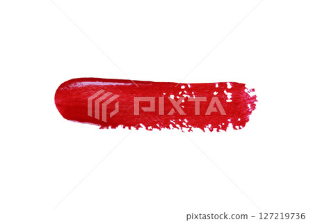 Bright Red Paint Stroke and isolated on white background and have clipping paths. Bright Red Paint Stroke and isolated on white background and have clipping paths. 127219736