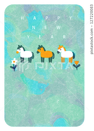 Year of the Horse New Year's Card Cute Design 127220083
