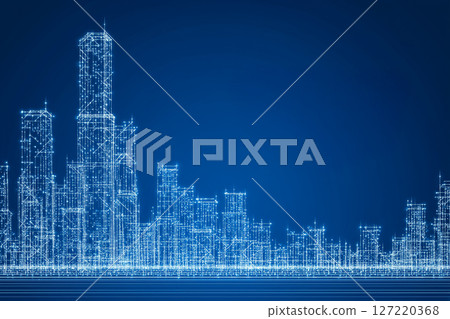 Concept smart city made up of luminous data points 127220368