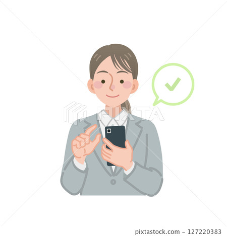 Business woman operating a smartphone Business woman operating a smartphone 127220383