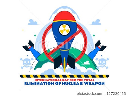 International Day for the Total Elimination of Nuclear Weapons Vector Illustration Featuring a Nuclear Bomb Explosion in a Flat Style Background International Day for the Total Elimination of Nuclear Weapons Vector Illustration Featuring a Nuclear Bomb Explosion in a Flat Style Background 127220433