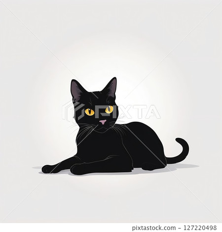 Bombay cat lying down and watching the situation 127220498