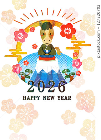 New Year's card illustration in the afternoon 127220702