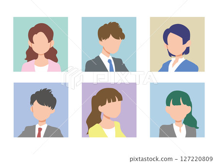 Business people square icon set 127220809