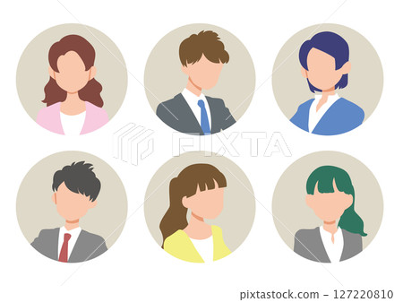 Business people round icon set 127220810