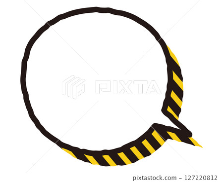 Caution/warning speech bubble with handwritten lines, circle 29 Caution/warning speech bubble with handwritten lines, circle 29 127220812