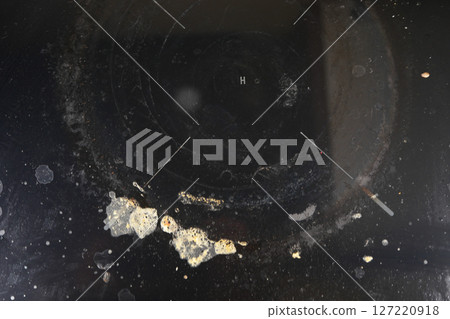 A black dirty electric stove. closeup . A black dirty electric stove. closeup . 127220918