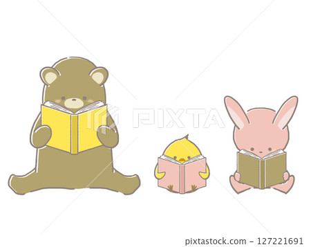 動物讀書的插圖 動物讀書的插圖 127221691