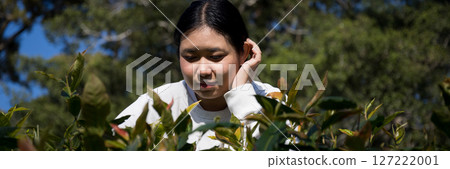 Business concept centers around fresh green tea reap background leaves organic farm with banner lush garden healthy plant tree leaves eco herbal farmer blur leaf plantation Freshness herbal natural Business concept centers around fresh green tea reap background leaves organic farm with banner lush garden healthy plant tree leaves eco herbal farmer blur leaf plantation Freshness herbal natural 127222001