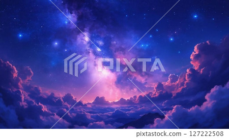 Stars flowing night sky Stars flowing night sky 127222508