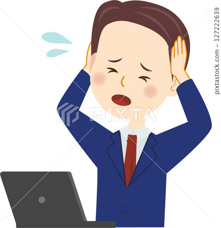 Businessman holding his head 127222639