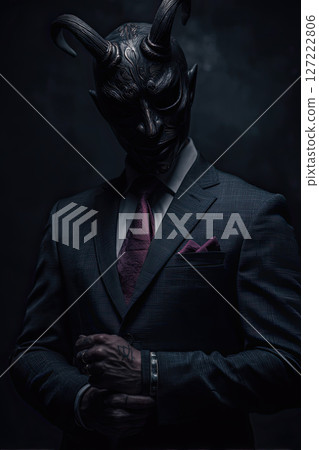 Dark photo of devil in suit wearing good per cddefca, mysterious, dramatic lighting Dark photo of devil in suit wearing good per cddefca, mysterious, dramatic lighting 127222806