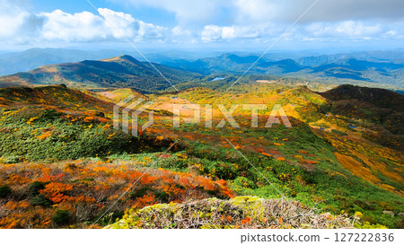 秋季攀登栗駒山（栗駒山～益武山：菅原湖與益武山的景色） 127222836