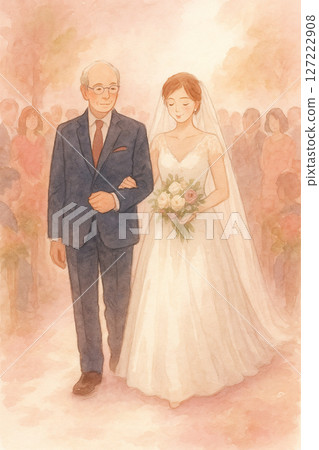 父親引領女兒走向幸福 | 婚禮殿堂的溫馨時光 | 與新娘父親一起走過紅毯 127222908