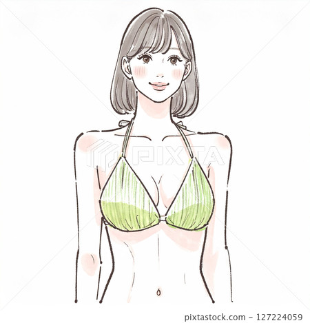 Illustration material of women and girls in swimsuits 127224059