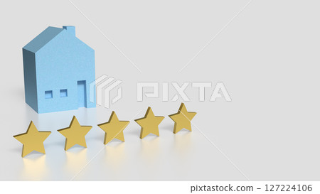 The Blue house and Gold five start for property concept 3d Rendering. 127224106