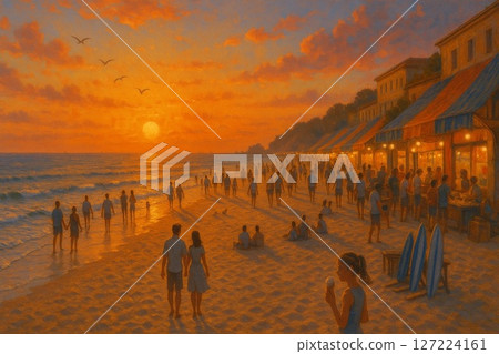 夏日旅遊景點：日落海灘 1 127224161