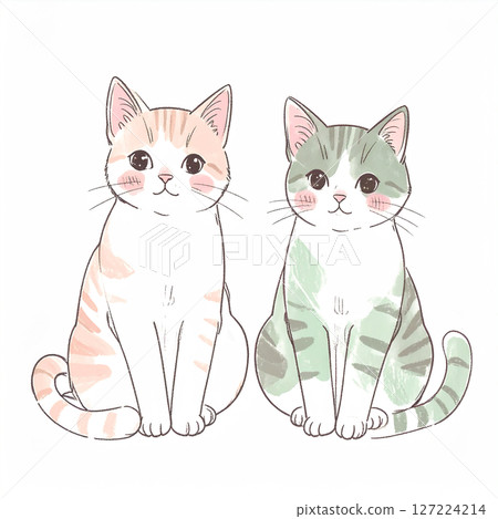 Cat illustration material 127224214