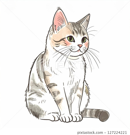 Cat illustration material 127224221