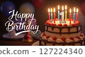Colorful Birthday Celebration with Cakes, Candles, Balloons, and Decorations 127224340