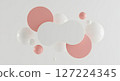 Abstract Pink and White Spheres in a Modern Art Composition 127224345