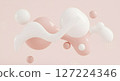 Abstract Pink and White Spheres in a Modern Art Composition 127224346