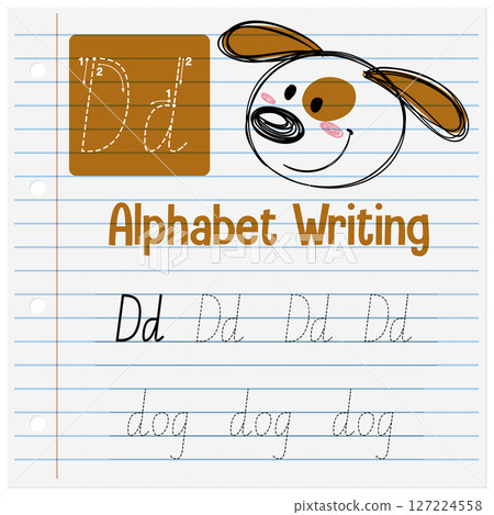 Alphabet Doodle with Dog Illustration Alphabet Doodle with Dog Illustration 127224558