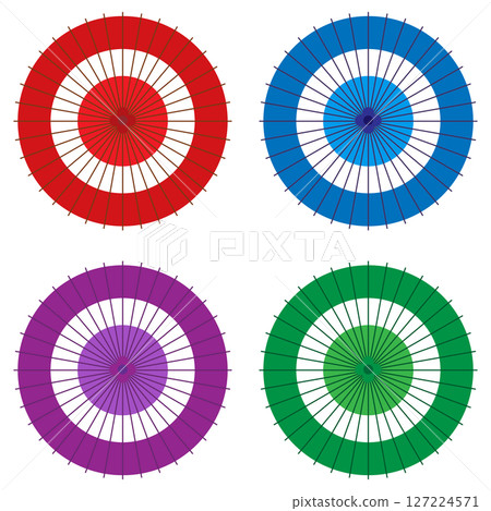 日式圖像，色彩繽紛的日式傘，日式素材，插圖集 127224571