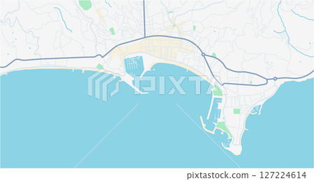 Layered editable vector illustration outline of Cannes,France. 127224614