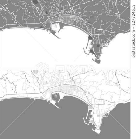 Layered editable vector illustration outline of Cannes,France. 127224615