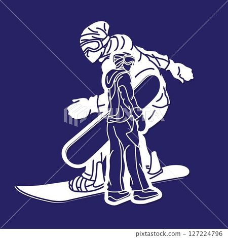 Extreme Sport Snowboarder Mix Action Snowboard Players Cartoon Graphic Vector Extreme Sport Snowboarder Mix Action Snowboard Players Cartoon Graphic Vector 127224796