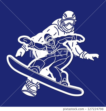 Extreme Sport Snowboarder Mix Action Snowboard Players Cartoon Graphic Vector Extreme Sport Snowboarder Mix Action Snowboard Players Cartoon Graphic Vector 127224798