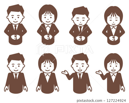 穿棕色西裝的男人和女人的圖標 127224924