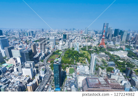 閃耀新綠的東京街景 127224982