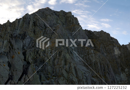 Panoramic view of Takidani, the cliffs of the northern ridge of Mt. Kitahotaka, seen from the Okirito of the Yari-Hotaka traverse trail Panoramic view of Takidani, the cliffs of the northern ridge of Mt. Kitahotaka, seen from the Okirito of the Yari-Hotaka traverse trail 127225232