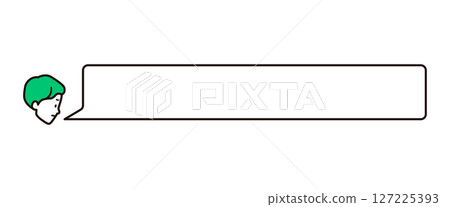 Simple illustration of a worried businessman and a speech bubble 127225393